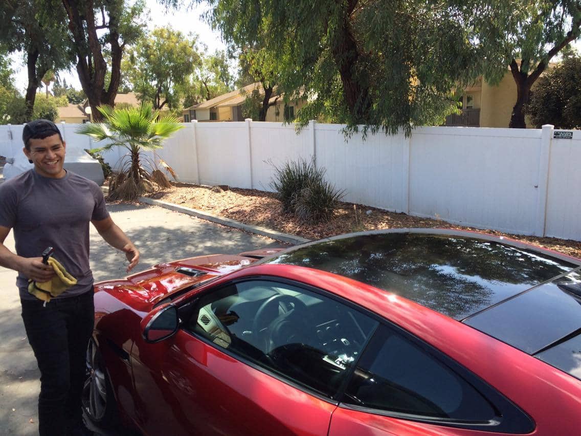 Freshly washed red car with a glossy finish after a San Diego mobile exterior detail