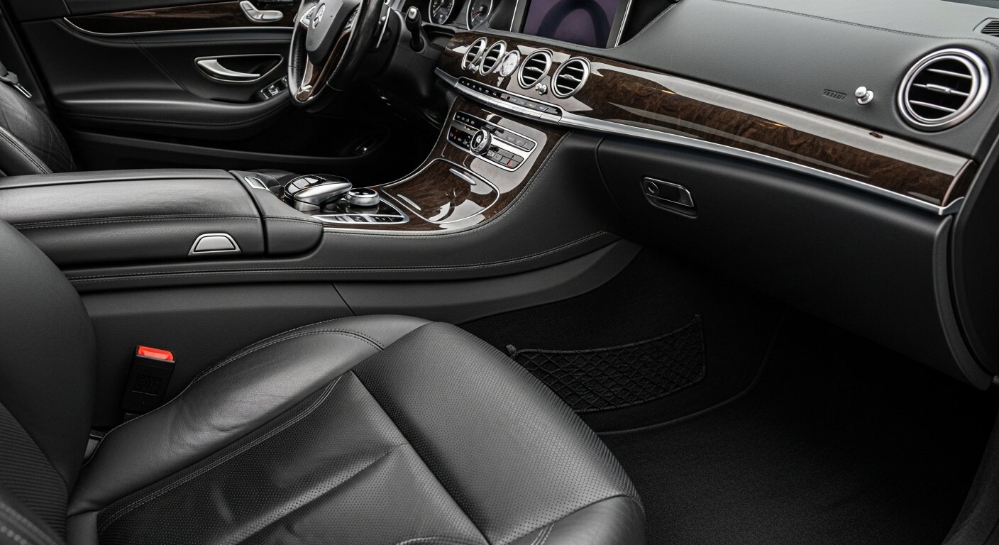 Clean, detailed leather car interior and dashboard after a San Diego mobile interior detail