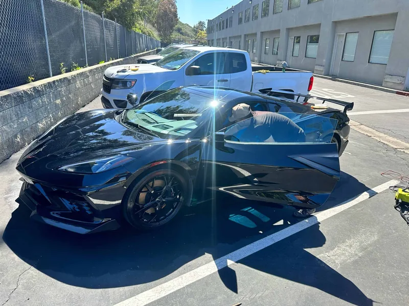 Glossy ceramic-coated car finish detailed in San Diego